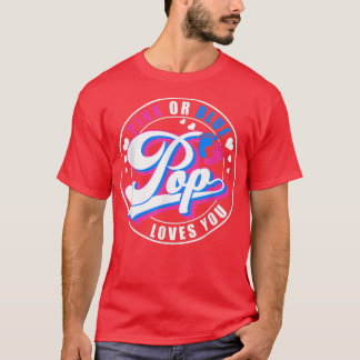 Retro Pink Or Blue POP Loves You Baby Gender Revea T-Shirt
