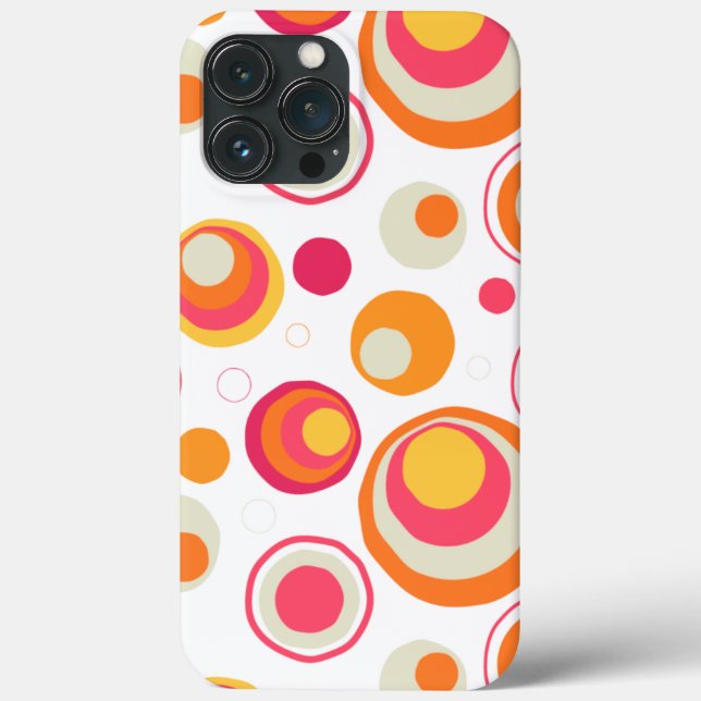Retro Pink Orange Chic Girly Pattern Case-Mate iPhone Case (Back)