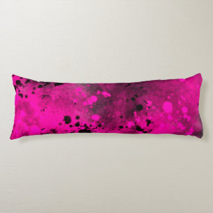 Retro Pink Paint Splatter Body cushion