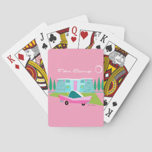 Retro Pink Palm Springs Classic Playing Cards