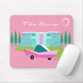 Retro Pink Palm Springs Mousepad (With Mouse)