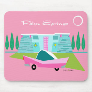 Retro Pink Palm Springs Mousepad