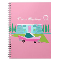 Retro Pink Palm Springs Spiral Photo Notebook