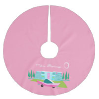 Retro Pink Palm Springs Tree Skirt