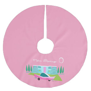 Retro Pink Palm Springs Tree Skirt