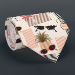 Retro Pink Palms Flamingos Sunglasses Tie<br><div class="desc">Exotic flamingos,  pink palm trees and retro sunglasses on pale peach background,  this men's neck tie is cool for the office,  a night on the town,  a wedding,  your own wedding ceremony,  for the groom or groomsmen or give as a gift to your husband,  dad,  brother or best friend.</div>