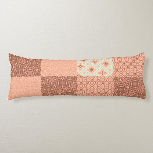 Retro Pink Patchwork Body Cushion (Front)