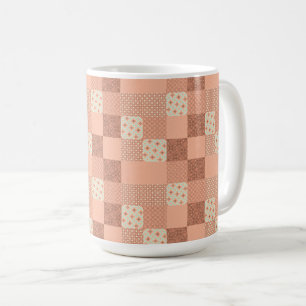 Retro Pink Patchwork Coffee Mug