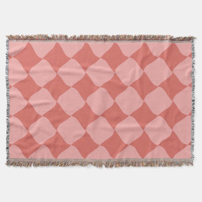 Retro Pink Pattern Throw Blanket (Front)