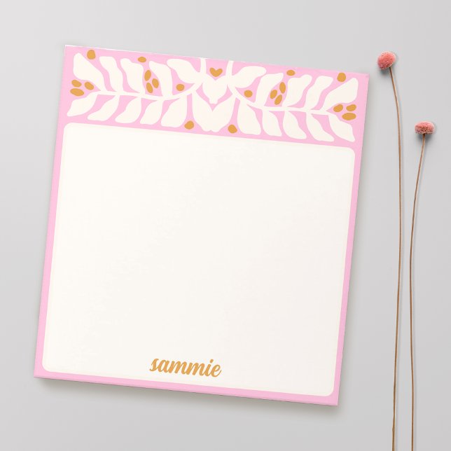 Retro Pink Personalised Notepad (Creator Uploaded)