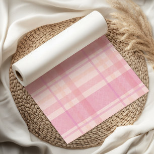 Retro Pink Plaid Whimsical Holiday Tissue Paper