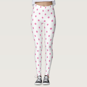 Retro Pink Polka Dots Trendy  Leggings