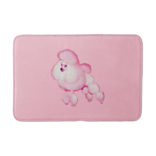 Retro Pink Poodle Bath Mat
