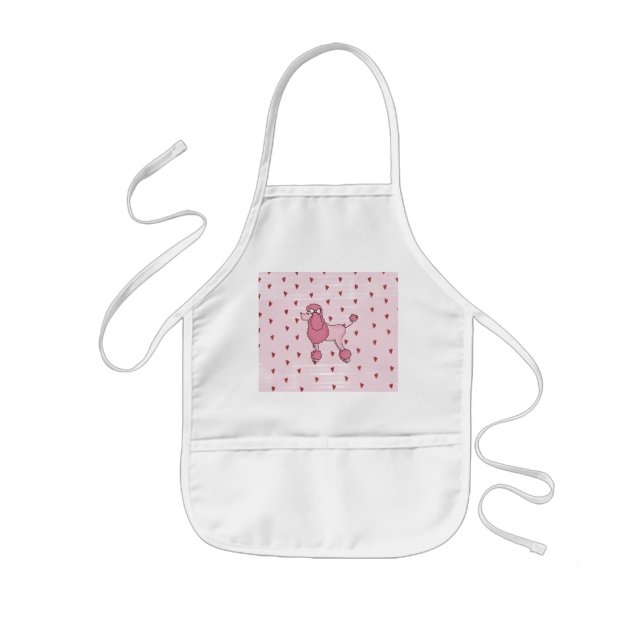 Retro Pink Poodle Children's Apron (Front)