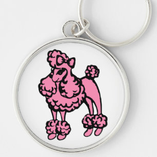 Retro Pink Poodle Keychain