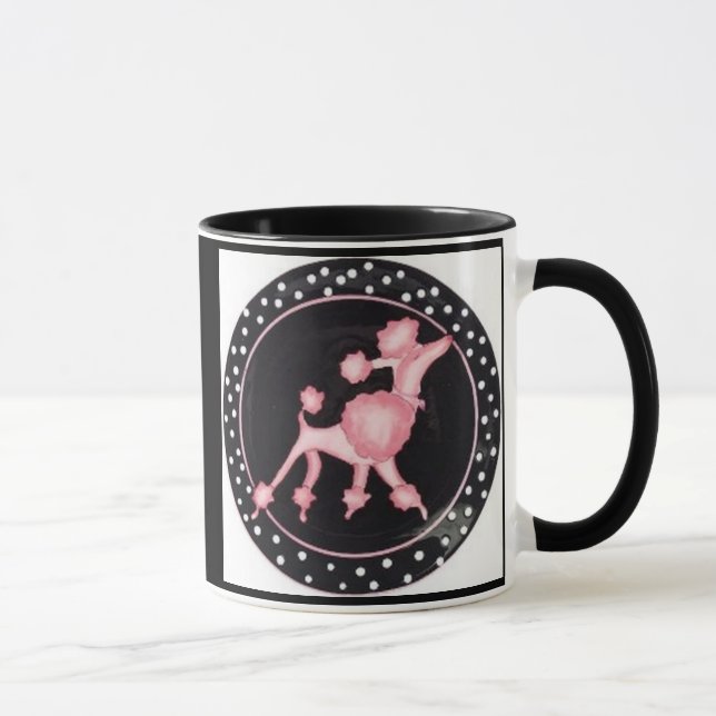 Retro Pink Poodle Mug (Right)
