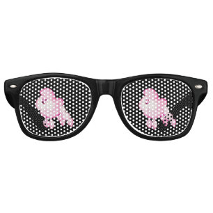 Retro Pink Poodle Party Shades With Black Frames