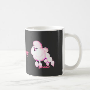 Retro Pink Poodle With Glasses Mug Personalised