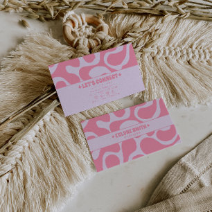 Retro Pink Purple 70s Boho Groovy Girly Trendy Business Card