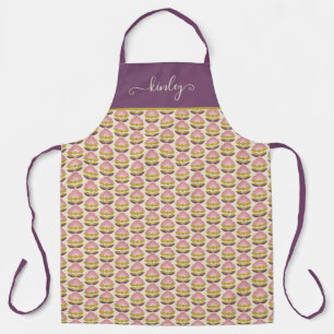 Retro Pink & Purple Floral Pattern Apron