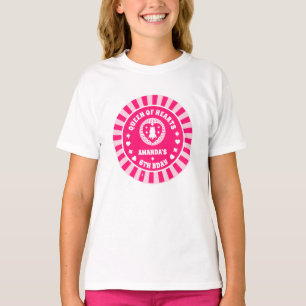 Retro Pink Queen Of Hearts Birthday T-Shirt