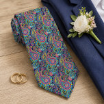 Retro Pink Red Blue Yellow Paisley Floral Pattern Tie<br><div class="desc">Unique neck tie with contemporary bright aqua turquoise, hot pink, vibrant red, yelow, light and dark blue coloured floral paisley pattern. Ornate, funky, modern and whimsical hipster design for the artistic or artsy hip trend setter, vintage retro, nouveau deco art style or abstract graphic digital geometric motif lover. Unique, pretty,...</div>