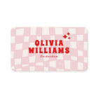 Retro Pink Red Bold Groovy QR Code Girly Chequered