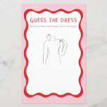 Retro Pink Red Guess The Dress Bridal Game<br><div class="desc">Retro Pink Red Guess The Dress Bridal Game Cards</div>