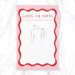 Retro Pink Red Guess The Dress Bridal Game<br><div class="desc">Retro Pink Red Guess The Dress Bridal Game Cards</div>