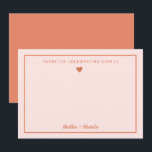 Retro Pink&Red Handwriting Wedding Thank you<br><div class="desc">Retro Pink&Red Handwriting Wedding Thank you notes</div>