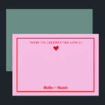 Retro Pink&Red Handwriting Wedding Thank you<br><div class="desc">Retro Pink&Red Handwriting Wedding Thank you notes</div>