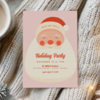 Retro Pink Santa Claus Christmas Party