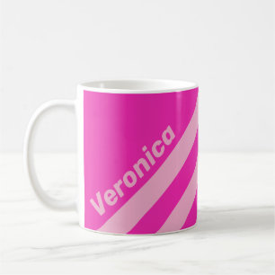Retro Pink Sky Three Stripes with Name Coffee Mug