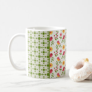 Retro Pink Spring Birds Panel  Coffee Mug