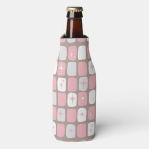 Retro Pink Starbursts Bottle Cooler
