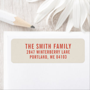 Retro Pink Stripes Holiday Return Address Label
