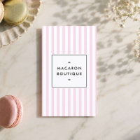 Retro Pink Stripes Macaron Bakery
