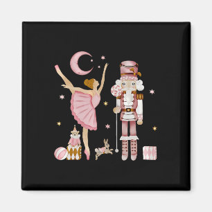 Retro Pink Sugar Plum Fairy Nutcracker Christmas C Magnet