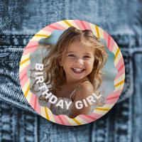 Retro pink sunburst red stars happy birthday party