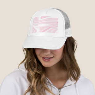 Retro Pink Swirl Liquid Painting Aesthetic Design Trucker Hat