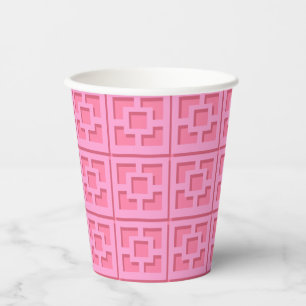 Retro Pink Trellis Paper cup
