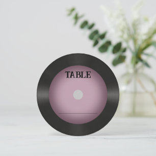 Retro Pink Vinyl Record Wedding Place Card