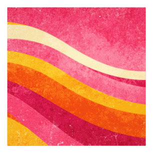 Retro Pink Waves – Vintage Wavy Background Photo Print