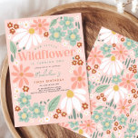 Retro Pink Wildflower Daisy Kids Birthday Invitation<br><div class="desc">Featuring soft pink hues, cheerful daisies, and whimsical wildflowers, this charming and elegant design combines vintage flair with a playful boho touch. Retro-style typography and floral accents make it ideal for a girls first wild one birthday, but also great for girls ages 1 to 5. This invite brings a sweet,...</div>
