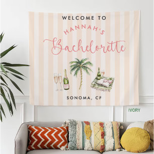 Retro Pink Wine Country Bachelorette Weekend Fleece Blanket