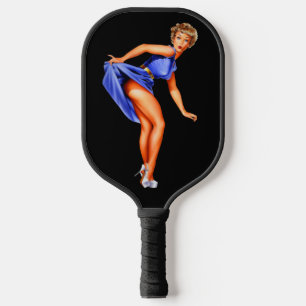 RETRO PINKUP GIRL PICKLEBALL PADDLE