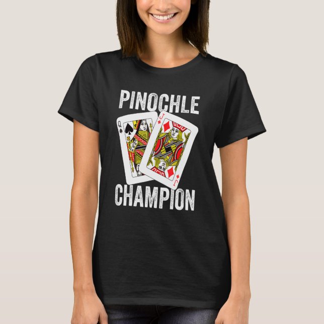 Retro Pinochle Champion Card Game Player Matching  T-Shirt (Front)