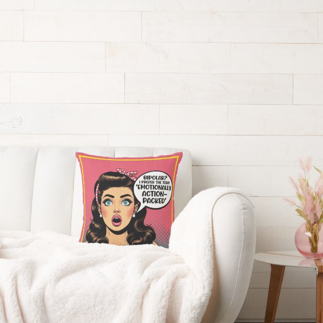 Retro Pinup_ Action Packed Cushion (Couch)