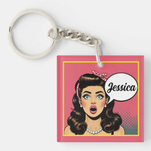 Retro Pinup_ Action Packed Key Ring