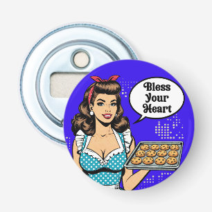Retro Pinup_ Bless Your Heart Bottle Opener